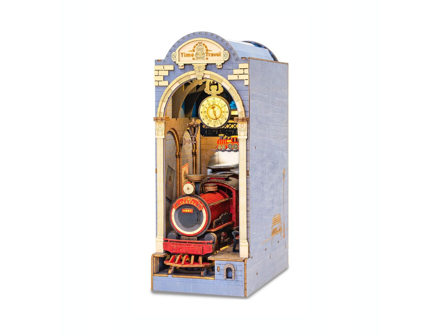 Детские конструкторы Flash Popup Time Travel 3D DIY Book Nook Kit, 246-Piece Building Set, от 14 лет, цвет: Коричневый — фото 4
