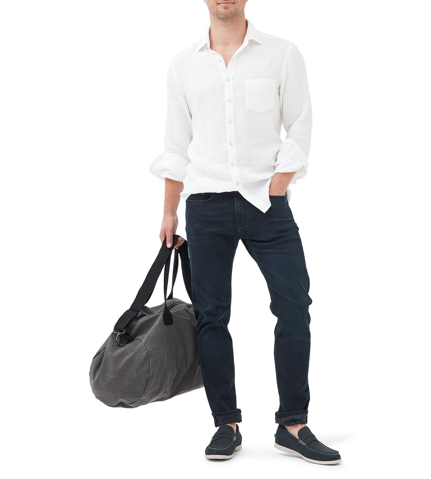 Мужские джинсы Rodd & Gunn Weston Straight Fit Denim Jeans, цвет: Синий чёрный — фото 5