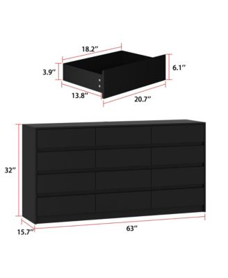 1Pc Particle Board 12-Drawer, Elegant Chest of Drawers