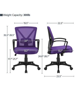 Mesh Office Chair Mid Back Desk Chair Adjustable Swivel Chair