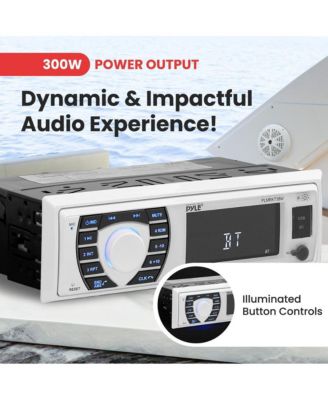 Marine Bluetooth Stereo Receiver & 4 Waterproof Speakers, Hands-Free Calling, USB/SD Readers, AM/FM Radio