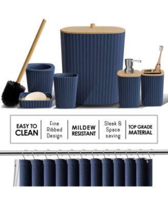 27 Piece Complete Bathroom, Vanity & Shower Accessories Set - Grey