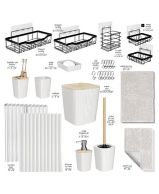 27 Piece Complete Bathroom, Vanity & Shower Accessories Set - Grey