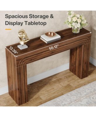 55-Inch Farmhouse Console Table, Wood Sofa Table Behind The Couch, Modern Entryway Table Accent Table for Living Room, Hallway, Foyer