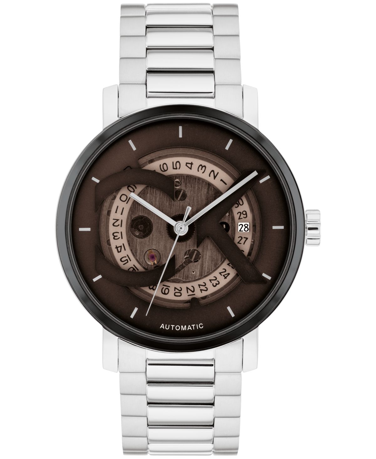 Унисекс Культовые Автоматические серебряные часы-браслет из нержавеющей стали 40 мм