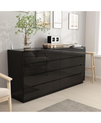 8-Drawer Wood LED Storage Organizer Chest of Drawers