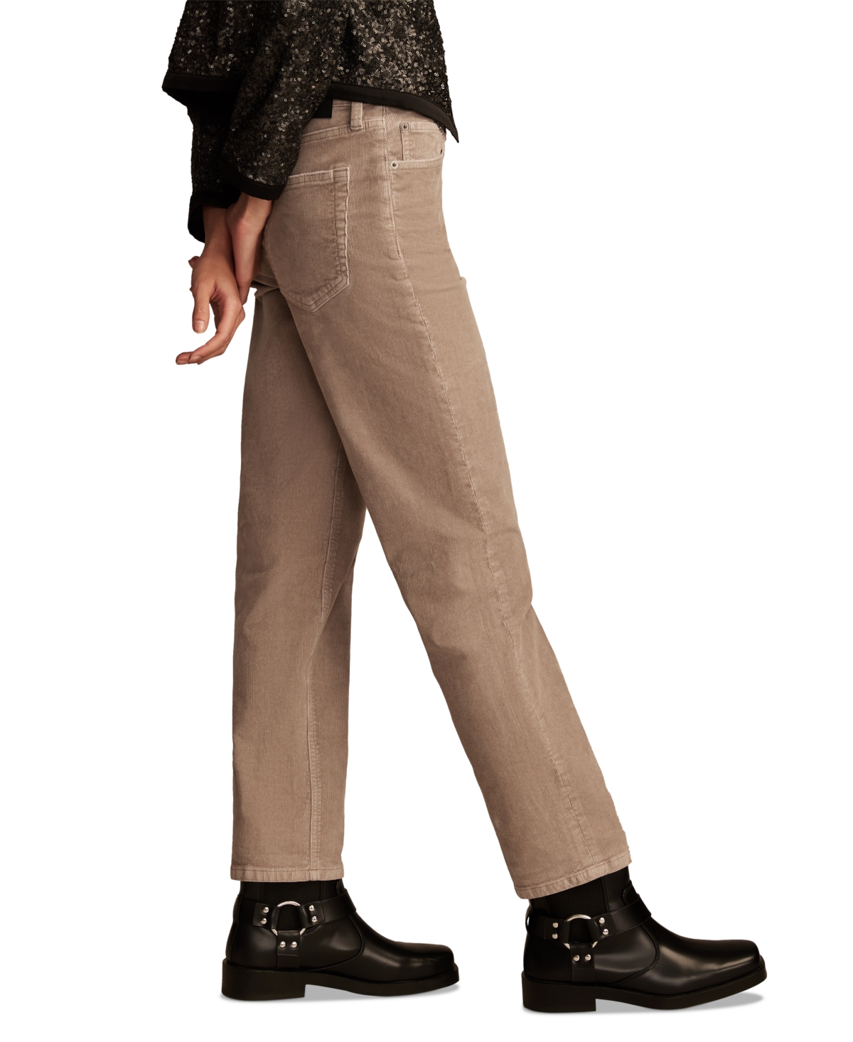 LUCKY BRAND WOMEN'S HIGH RISE TAPERED CORDUROY PANTS 