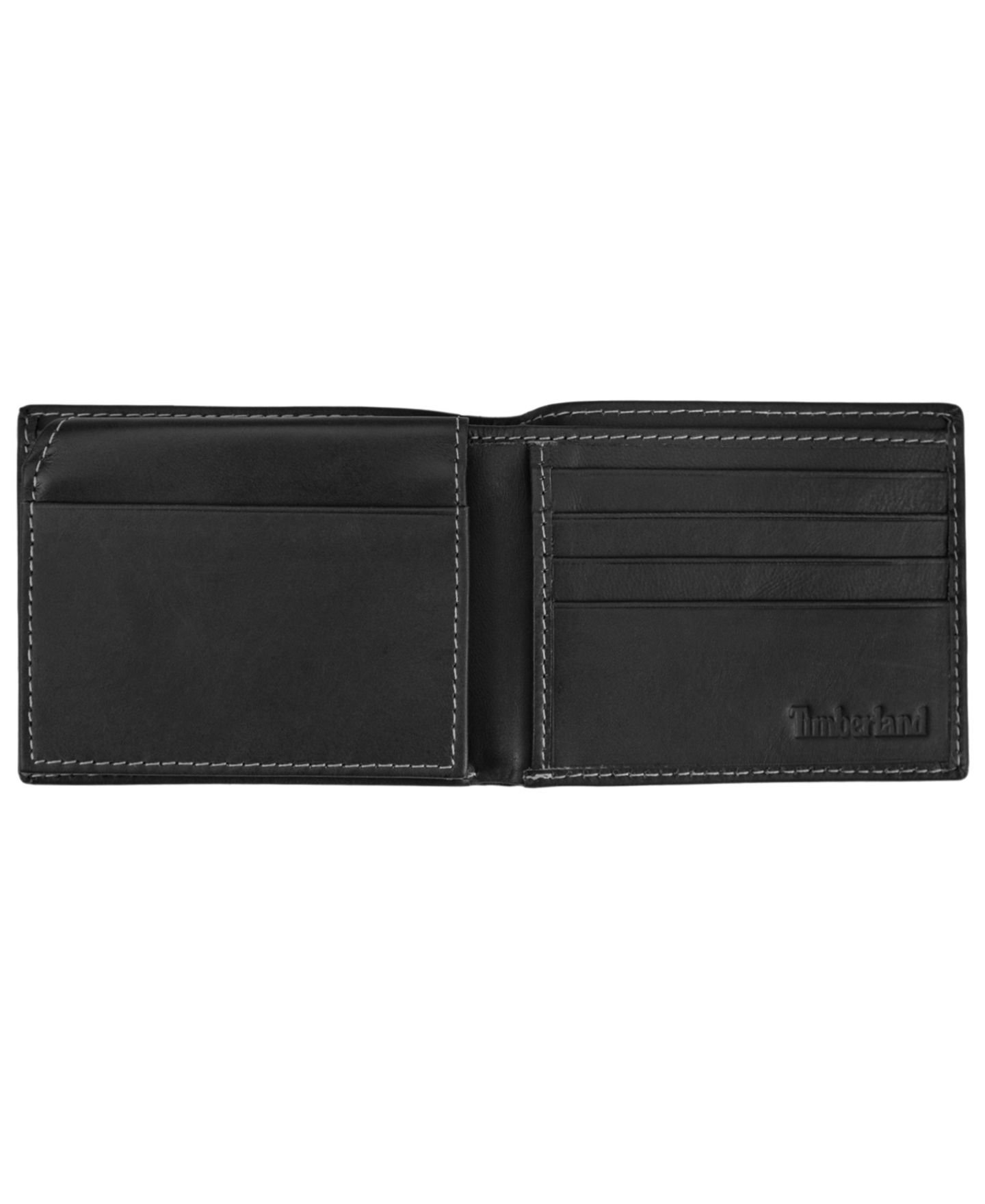 Мужской кошелёк Timberland Cloudy Passcase Leather Wallet, цвет: Чёрный — фото 2