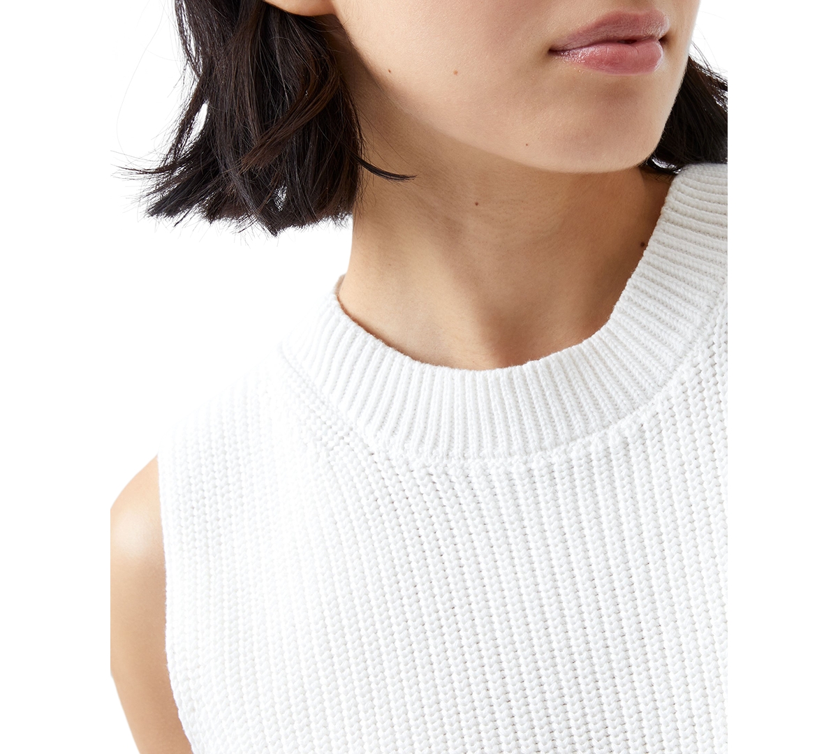 French Connection Women's Mozart Crewneck Sweater Vest In Winter White