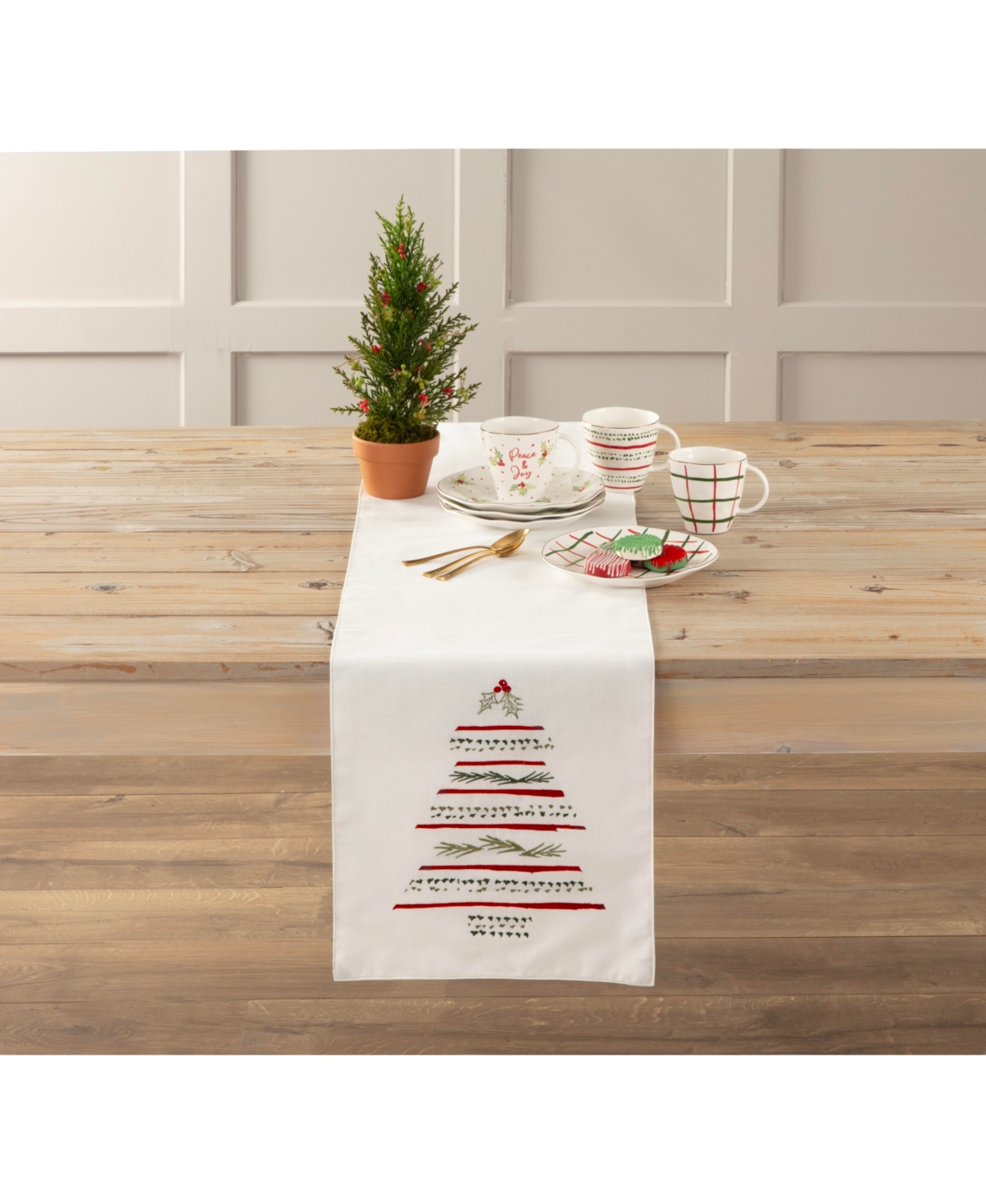 Shop Lenox Bayberry Tree Runner, 14" X 72" In White