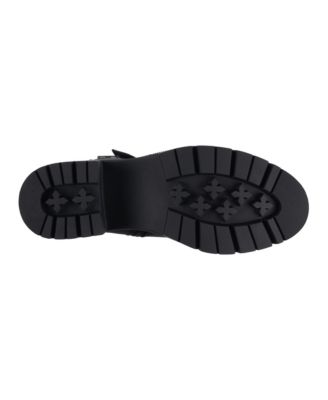 Women's Knox Buckle Lug Sole Block Heel Mid Calf Boots