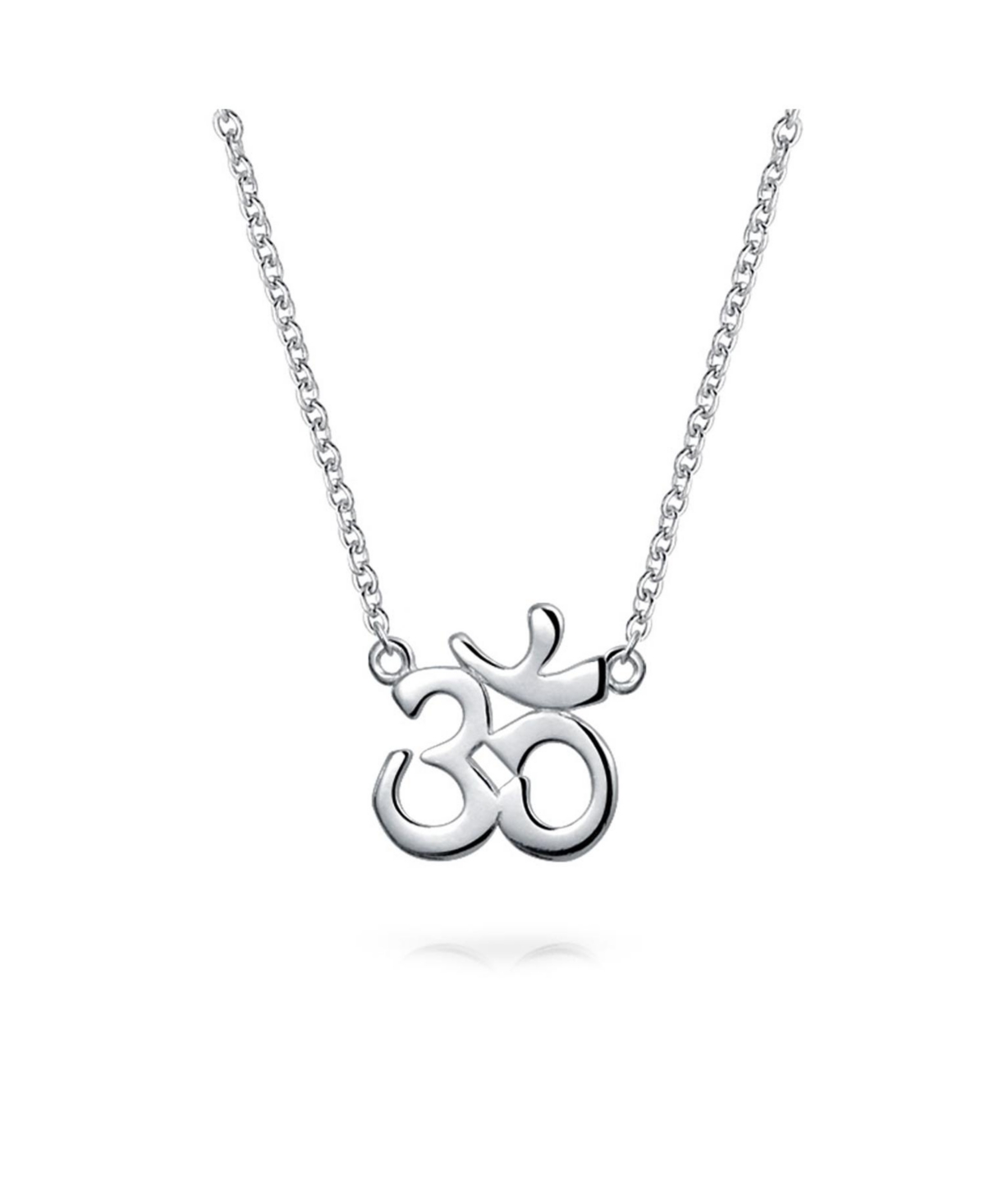 Bling Jewelry Amulet Talisman Yoga Sanskrit Symbol Hamsa Hand Of God Aum Om Ohm Pendant Necklace For Women .925 Sterling Silver