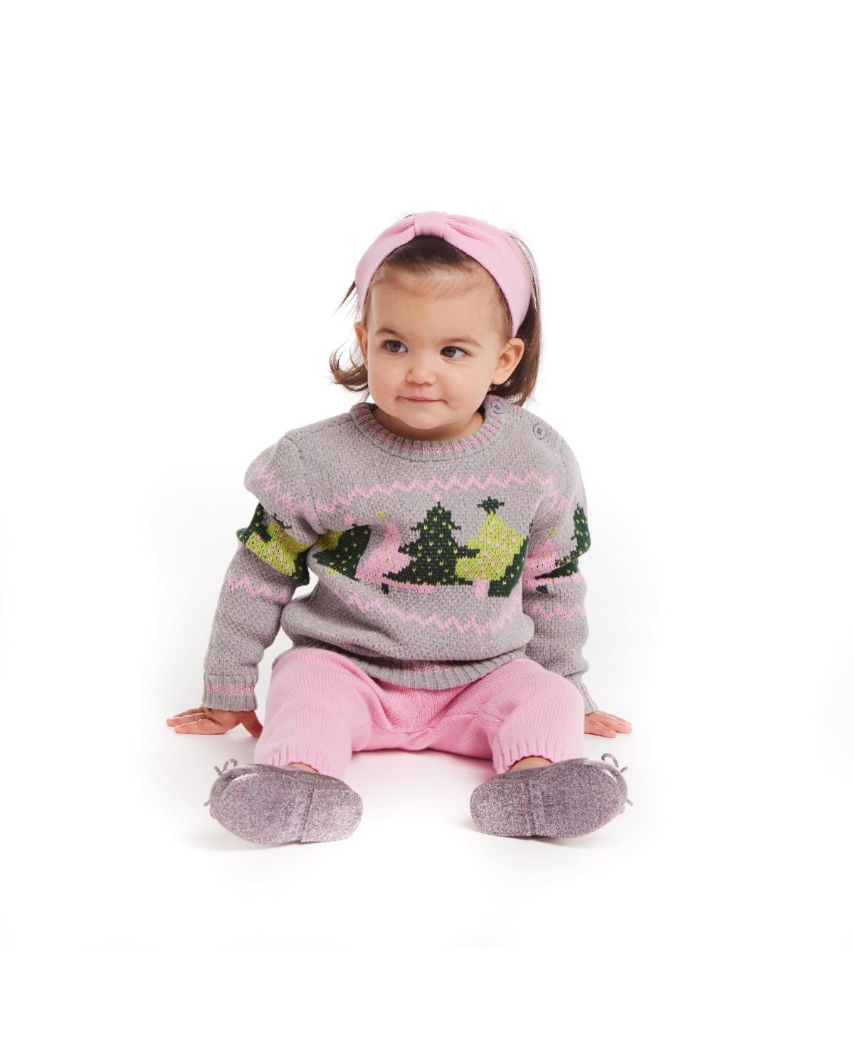 Andy & Evan Baby Girls Chenille Sweater & Sweater Knit Pant Set