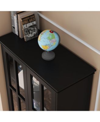 White Wood 5-Shelf Standard Bookcase with Ball-Shape Legs