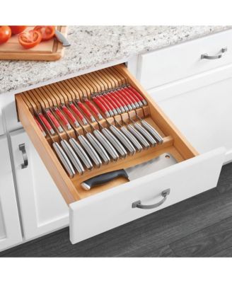 Dual Row Trimmable Knife Block Drawer Organizer Insert, 4WDKB-1