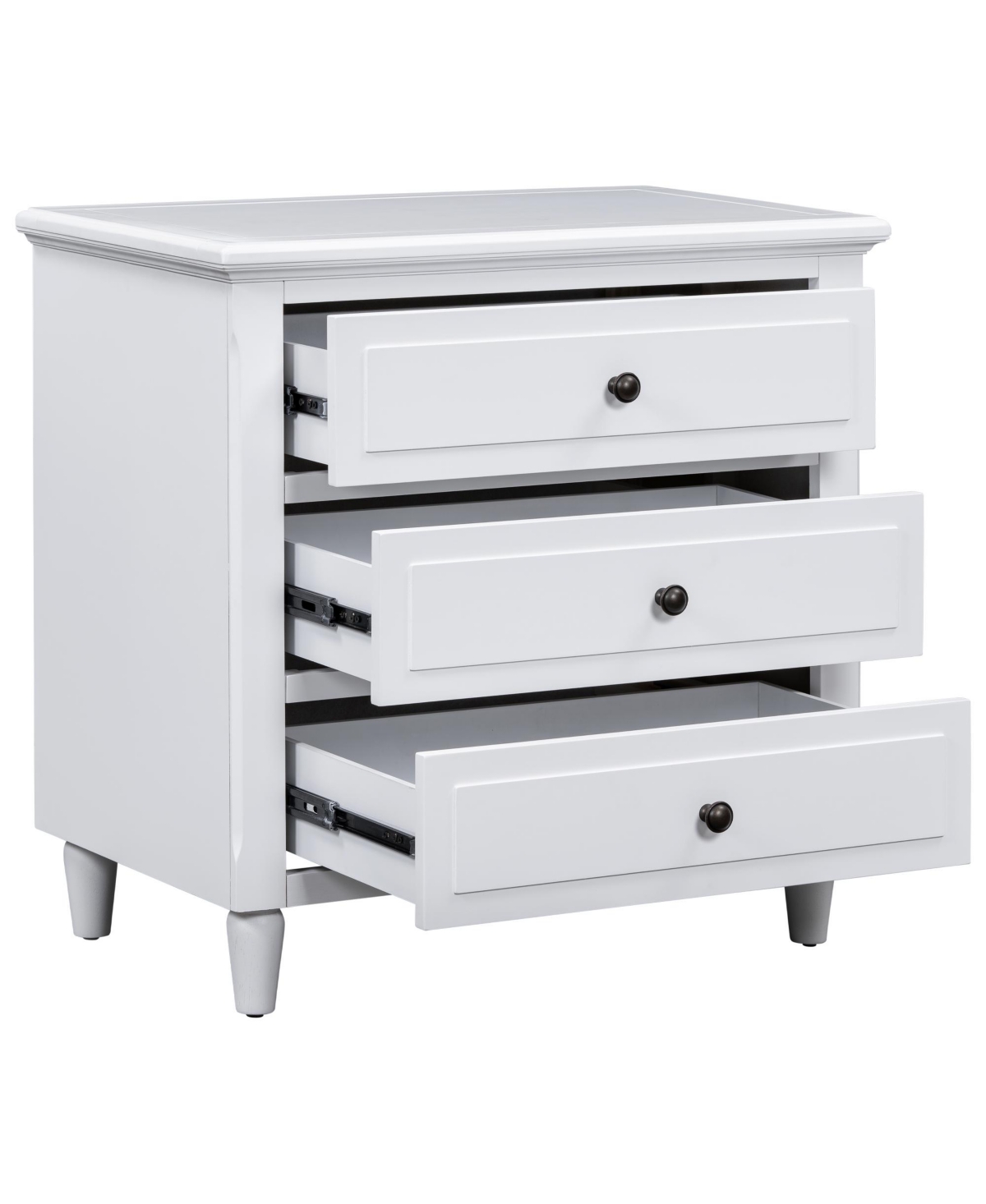 Slickblue 3-Drawer Wooden Nightstand Storage Cabinet for Bedroom Organization