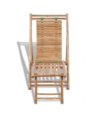 Patio Deck Chair with Footrest Bamboo