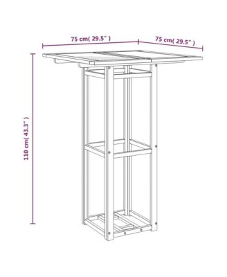 Bistro Table 29.5"x29.5"x43.3" Solid Wood Acacia