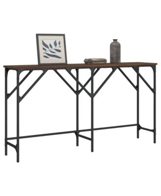 Console Table Brown Oak 55.1"x11.4"x29.5" Engineered Wood
