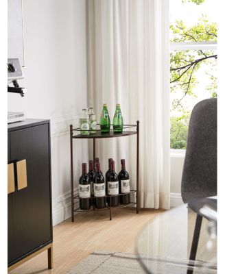 Dover Corner Wine Rack Table, Bronze