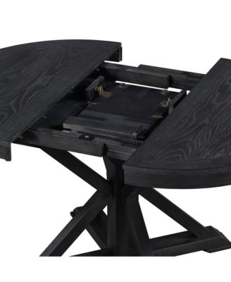 Retro Extendable Dining Table with 12-Inch Leaf for Functional Dining and Living Room Spaces