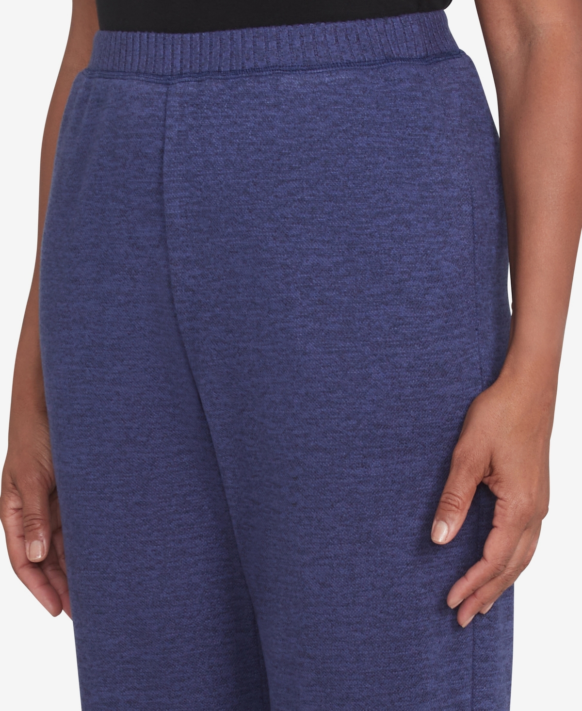 Alfred Dunner Women's French Quarter Soft Brushed Knit Average Length Pants In Blue