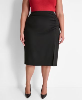 DKNY - Plus Size Ruched Pencil Skirt
