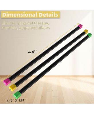 Total Body Workout & Exercise Weighted Bar Padded Grip, 3 Pack