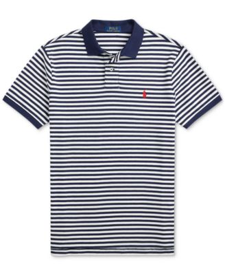 Men's Classic-Fit Striped Mesh Polo Shirt