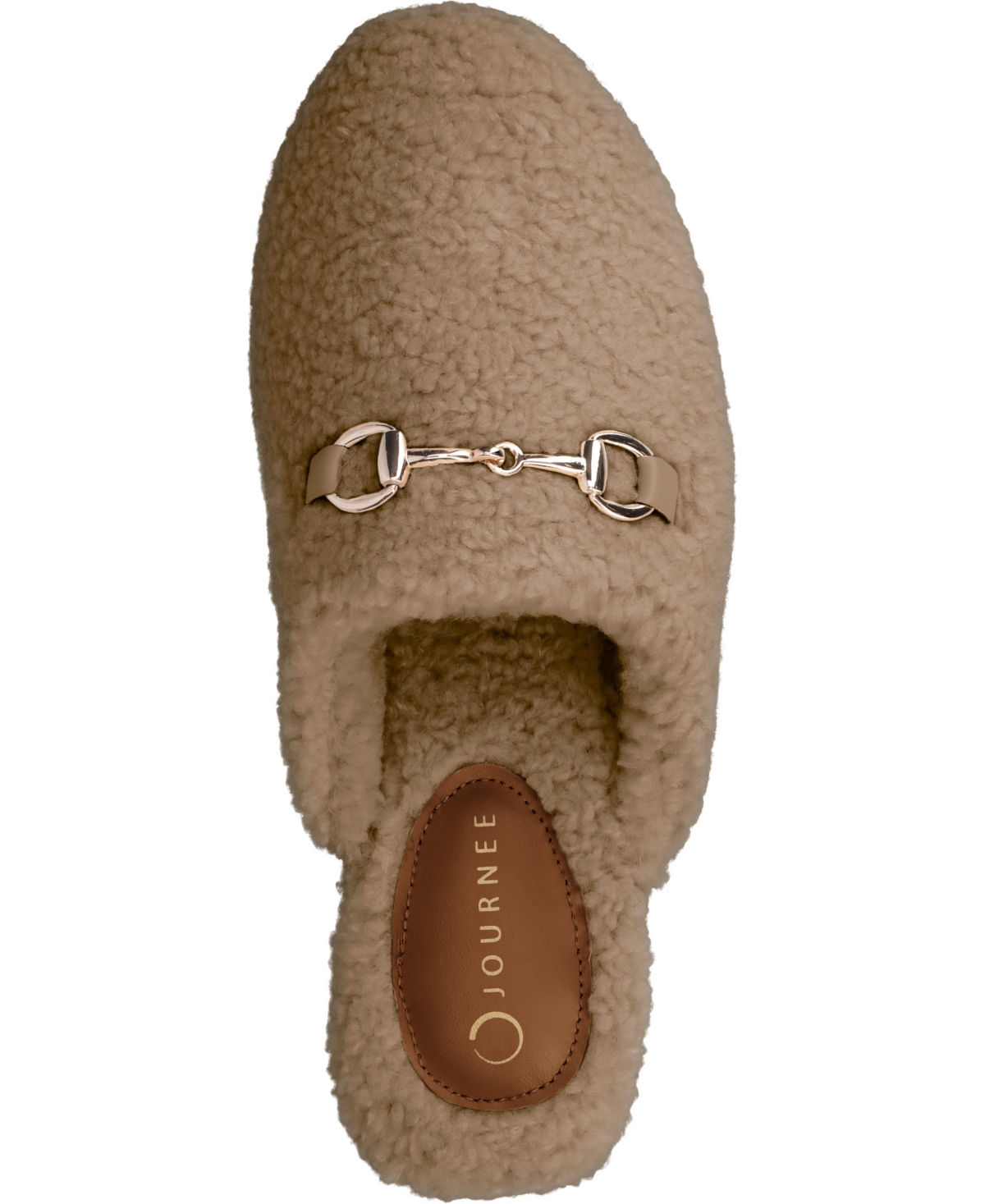 Journee Collection Monnroe Faux Fur Scuff Slipper In Tan