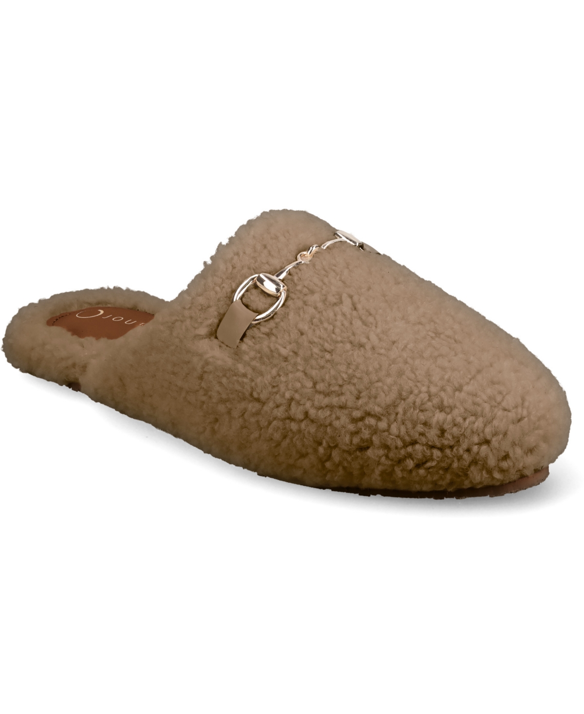 Journee Collection Monnroe Faux Fur Scuff Slipper In Tan