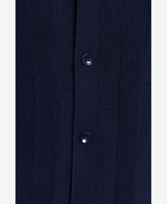 Men's Classic Ribbed Texture Polo Sweater