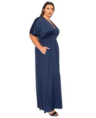 Plus Size Raffi Pocket Empire Waist Maxi Dress