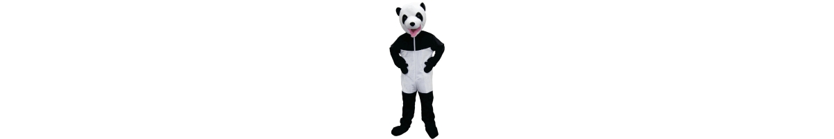 Dress Up America Giant Panda Jumpsuit & Head Mask Mascot - Kids Girls & Boys -/ White
