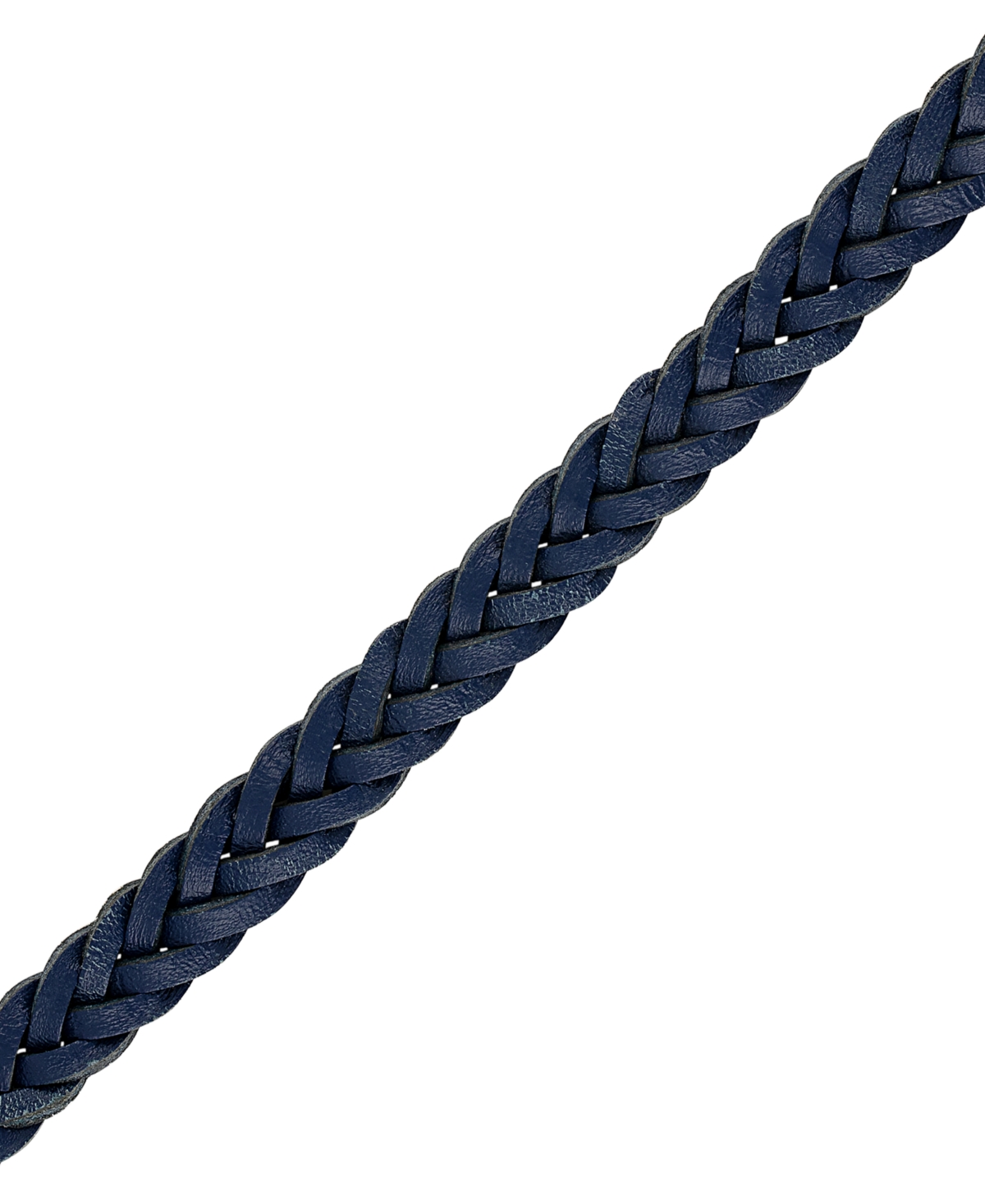 Bulova Blue Leather Braided Bracelet In Rose Gold-tone