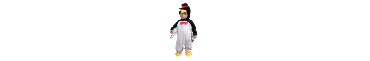 Dress Up America Penguin Hooded Romper Costume - Toddlers Girls & Boys -/ White