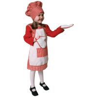 Red Gingham Chef Costume - Toddlers Girls