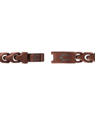 Brown-Tone Stainless Steel Link Bracelet
