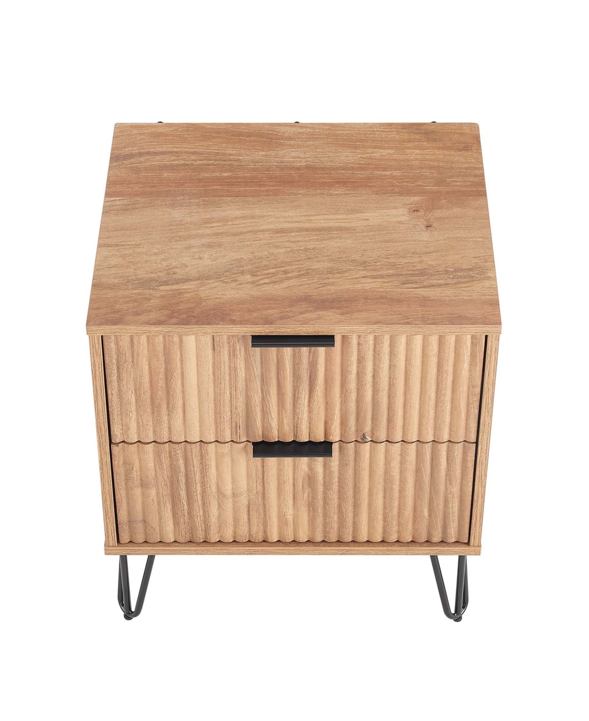 Manhattan Comfort 1-piece Dumbo Medium-density Fiberboard 2-drawer Modern Nightstand In Golden Brown