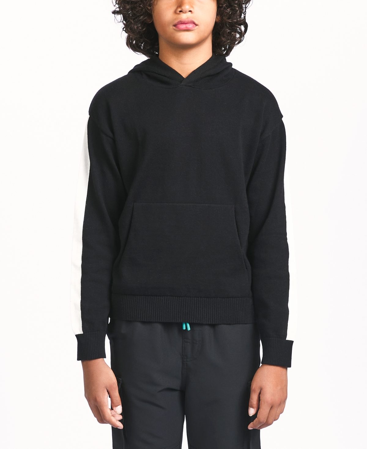 Sovereign Code Little Boys Sweater Knit Pull-over Hoodie In Black