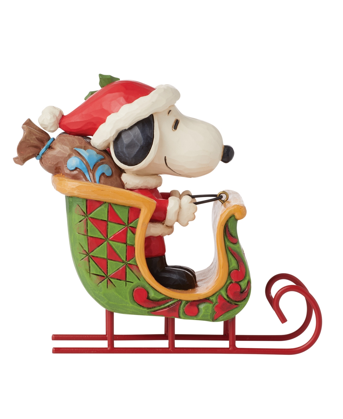 Jim Shore Peanuts Snoopy And Woodstock In Sleigh Figurine In Multi
