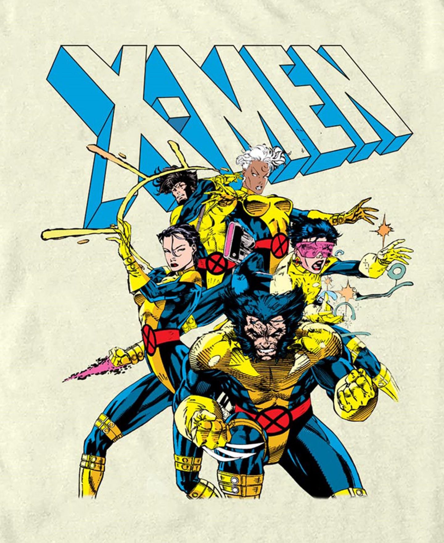 Мужская футболка Fifth Sun X-Men Grouped Up Short Sleeve, цвет: Натуральный — фото 3