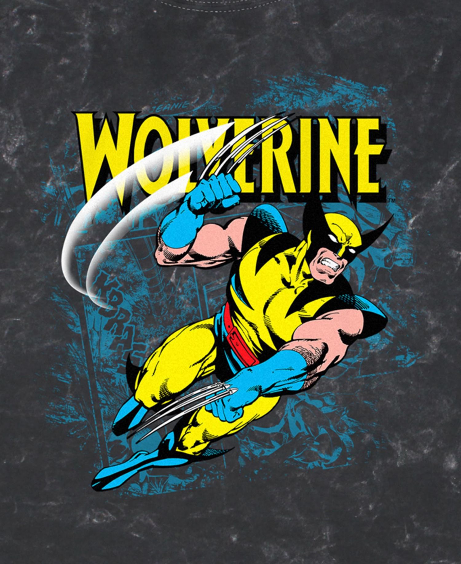 Men's Comic Wolf Short Sleeve Mineral Wash Tee