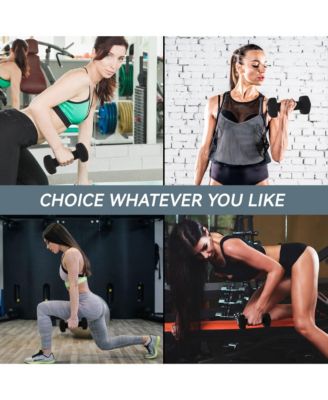 32 Pound Neoprene Coated Dumbbell Set with Stand, Black