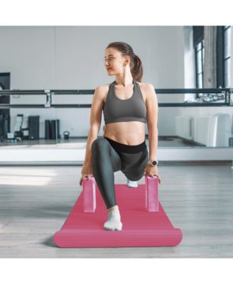 7 Piece Yoga Set with Mat, Stretch Strap & Knee Pad, Pink