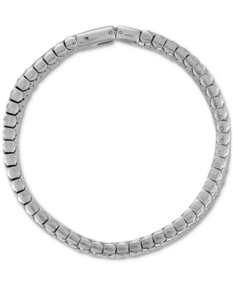 Cubic Zirconia Honeycomb Link Bracelet in Stainless Steel (Also in Black Ion-Plated Stainless Steel), Created for Macy's