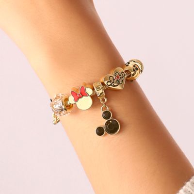Minnie Mouse Fashion 7" Charm Bracelet with Heart, Bow, and Crystal Beads