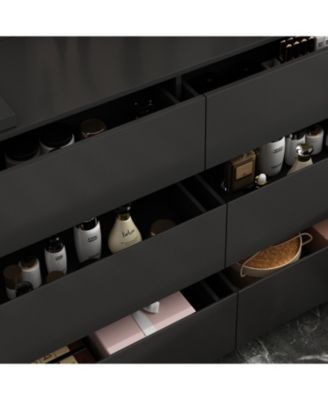 1Pc MDF 6-Drawer, Rotatable Desktop L-Shaped Chest of Drawers