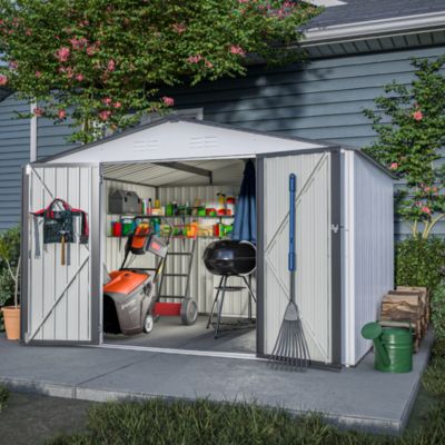 Streamdale Galvanized Steel Outdoor Storage Shed, Lockable, 119"x98