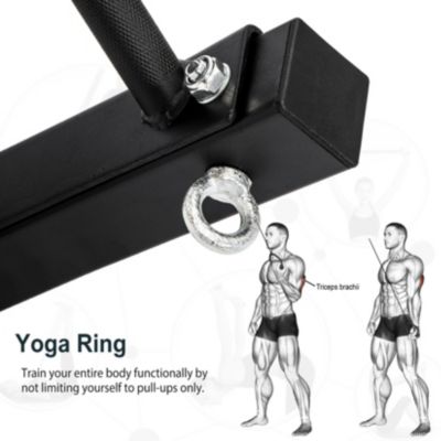 47" Pull Up Bar Wall Mounted Multi-Grip with Hangers For Punching Strength Training
